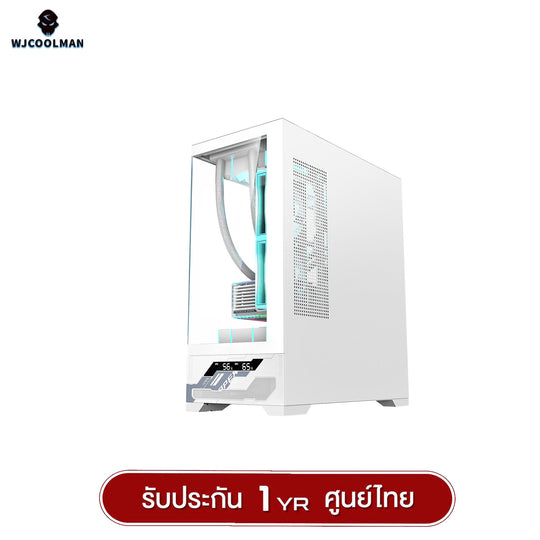 เคสคอมพิวเเตอร์ WJCOOLMAN Mille ATX Analog Screen Panorama Tempered Glass Gaming Case รับประกัน 1 ปี