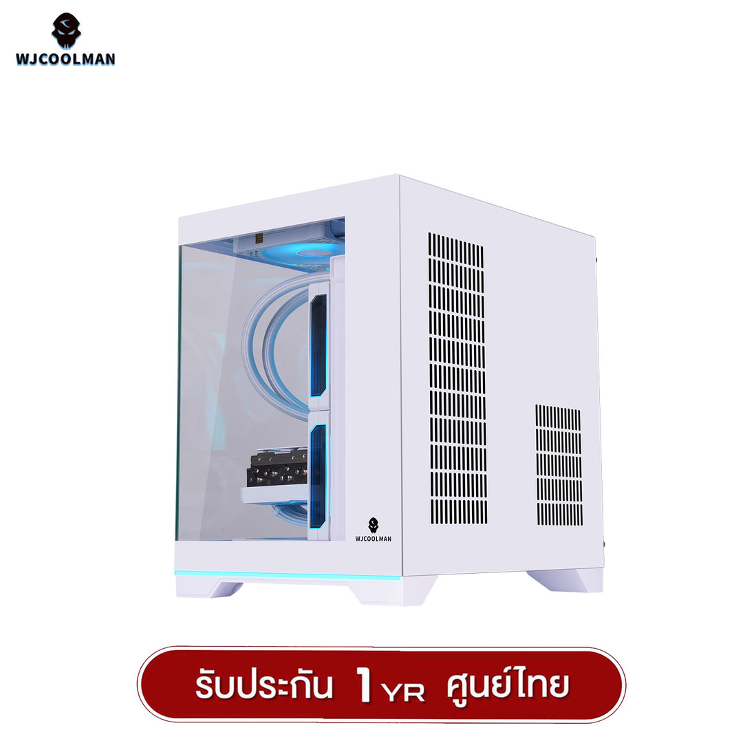 เคสคอมพิวเเตอร์ (No FAN) (AIO240) WJCOOLMAN NightDancer Mini RGB MATX Panorama Tempered Gaming Case รับประกัน 1 ปี
