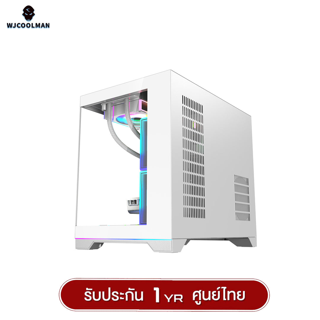 เคสคอมพิวเเตอร์ (No FAN) (AIO360) WJCOOLMAN NightDancer RGB MATX Panorama Tempered Gaming Case รับประกัน 1 ปี