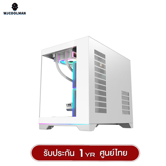 เคสคอมพิวเเตอร์ (No FAN) (AIO360) WJCOOLMAN NightDancer RGB MATX Panorama Tempered Gaming Case รับประกัน 1 ปี