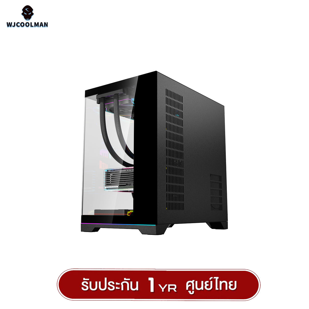 WJCOOLMAN เคสคอมพิวเเตอร์ (No FAN) (AIO360) NightDancer Plus RGB ATX Panorama Tempered Gaming Case รับประกัน 1 ปี