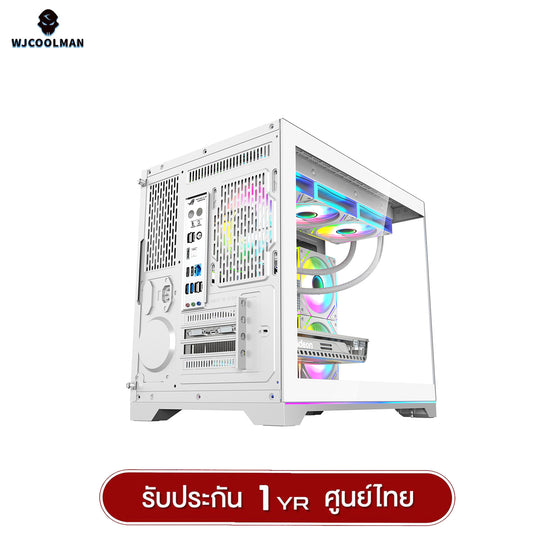 เคสคอมพิวเเตอร์ (No FAN) (AIO360) WJCOOLMAN NightDancer RGB MATX Panorama Tempered Gaming Case รับประกัน 1 ปี