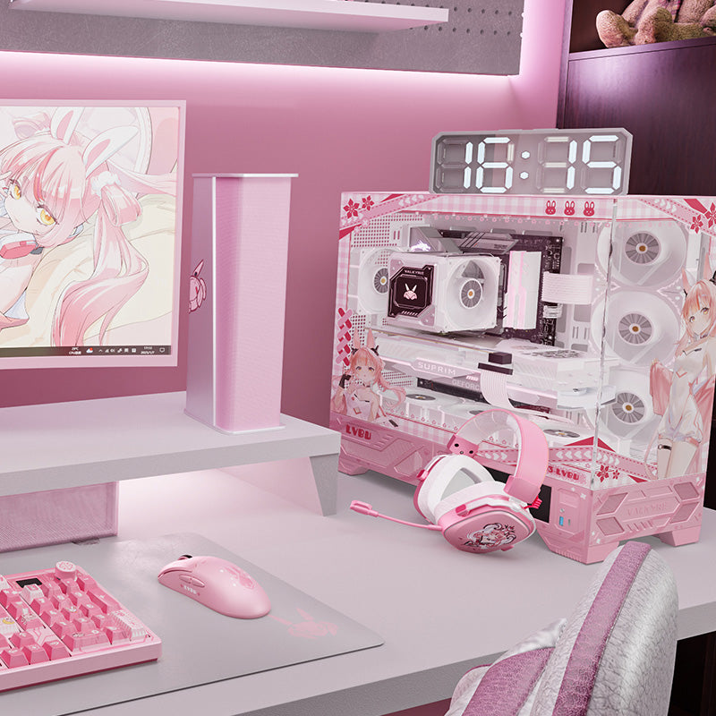 เคสคอมพิวเเตอร์ VK03 IPS Display Screen Panorama Tempered Glass ATX/BackSlotATX Gaming Case รับประกัน 3 ปี