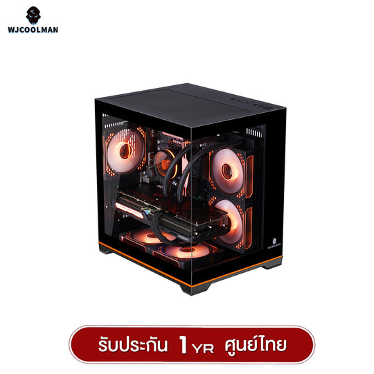 เคสคอมพิวเเตอร์ (No FAN) (AIO240) WJCOOLMAN NightDancer Mini RGB MATX Panorama Tempered Gaming Case รับประกัน 1 ปี