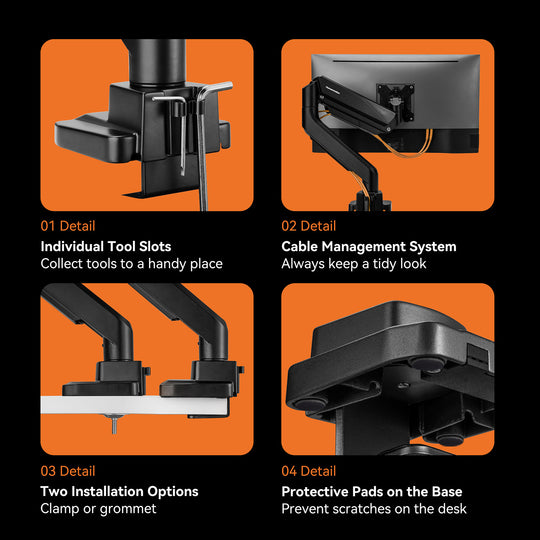 ขาตั้งจอมอนิเตอร์ Humanmotion T9-1B/T9-2B Heavy-Duty Single/Dual Monitor Arm | รับน้ำหนักได้ 18kg/15kg รับประกัน 3 ปี