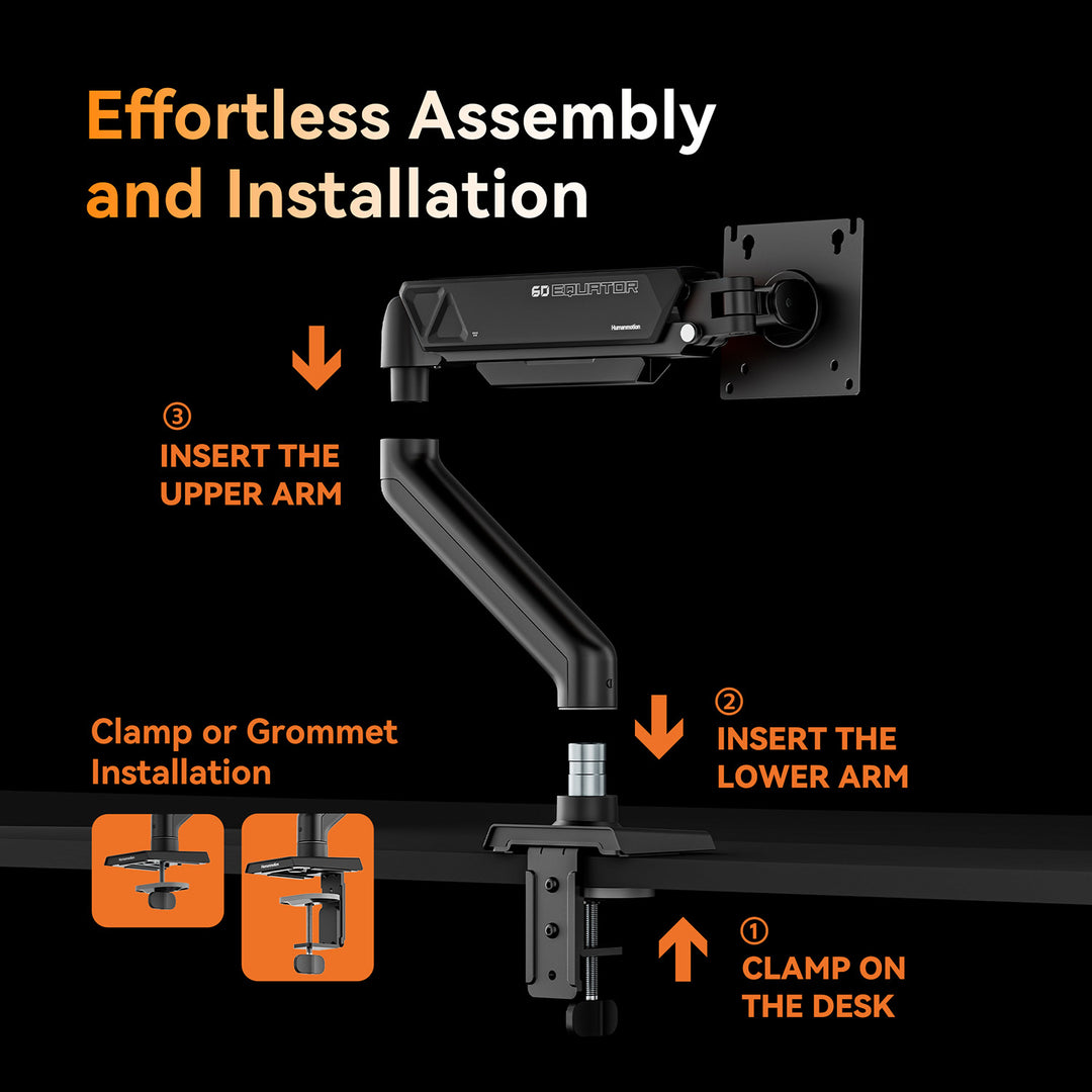ขาตั้งจอมอนิเตอร์ Humanmotion T6-1 Mecha Single 9kg Monitor Arm | สำหรับจอ 17-32 นิ้ว รับประกัน 3 ปี