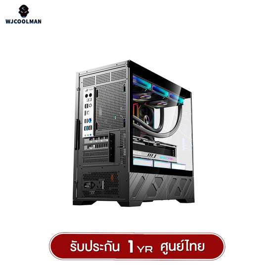 เคสคอมพิวเเตอร์ WJCOOLMAN 215 MATX-X LCD-SubScreen Panorama Tempered Glass Gaming Case รับประกัน 1 ปี