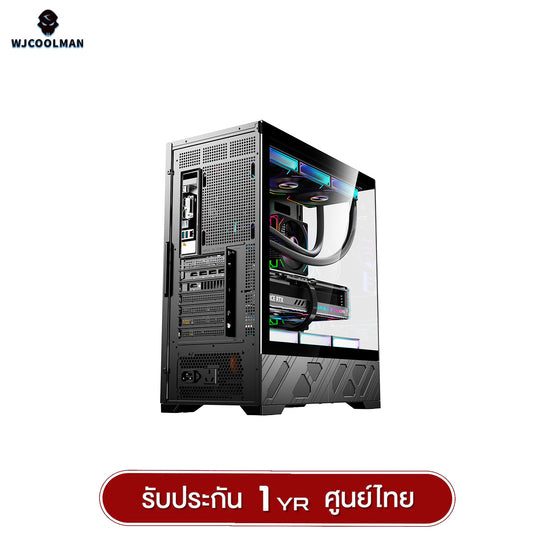 เคสคอมพิวเเตอร์ WJCOOLMAN 215 ATX-X LCD-SubScreen Panorama Tempered Glass Gaming Case รับประกัน 1 ปี