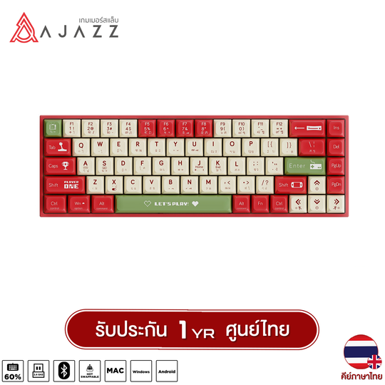 Ajazz AK680 68Keys 60%  Pre-Lubed Switch Hotswap Wired / Wireless Lets Play Mechanical Gaming Keyboard