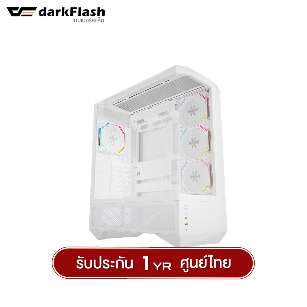 เคสคอมพิวเเตอร์ DarkFlash DY460 ATX Tempered Glass ARGB Gaming Case with INF34 ARGB Fan X4 รับประกัน 1 ปี