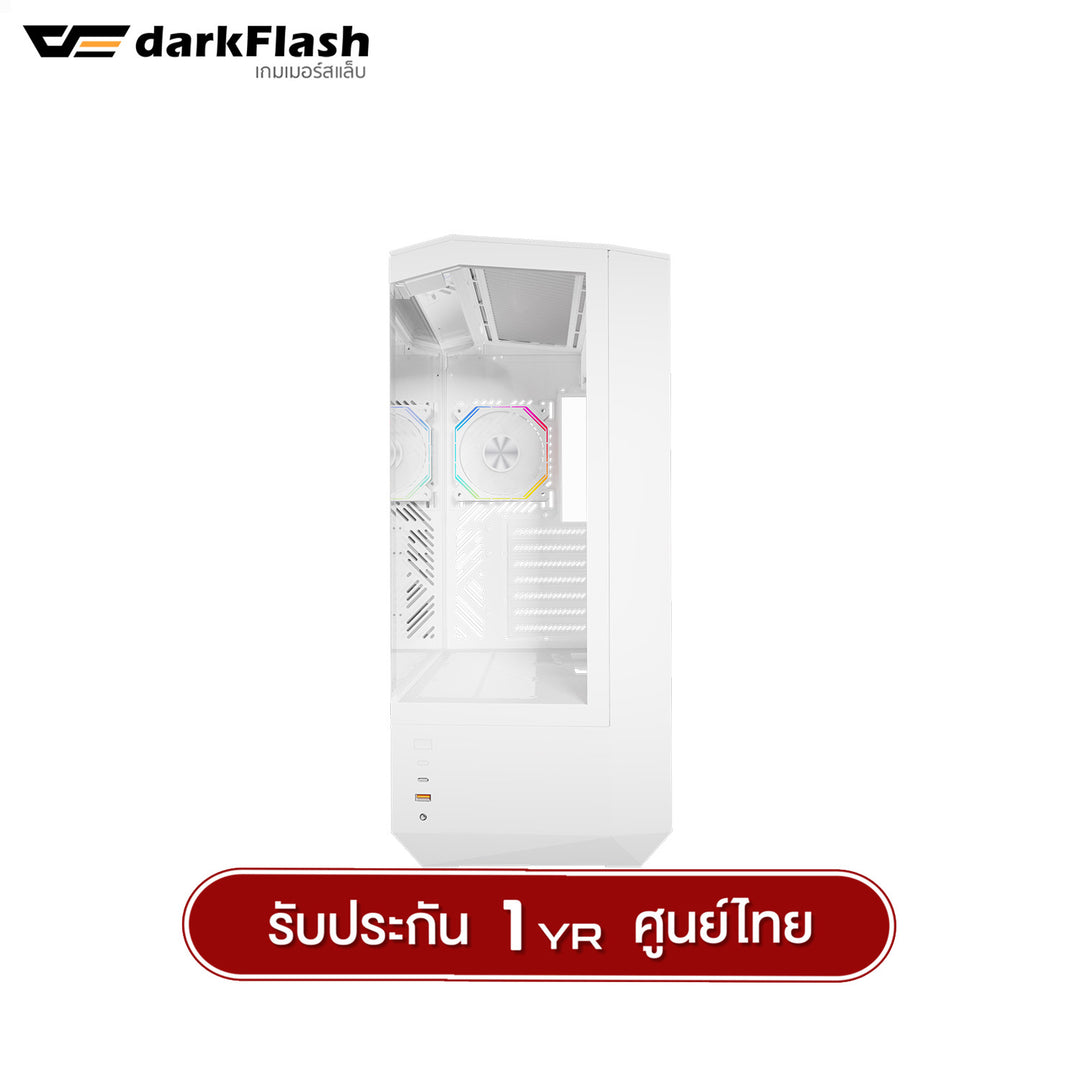 เคสคอมพิวเเตอร์ DarkFlash DY460 ATX Tempered Glass ARGB Gaming Case with INF34 ARGB Fan X4 รับประกัน 1 ปี