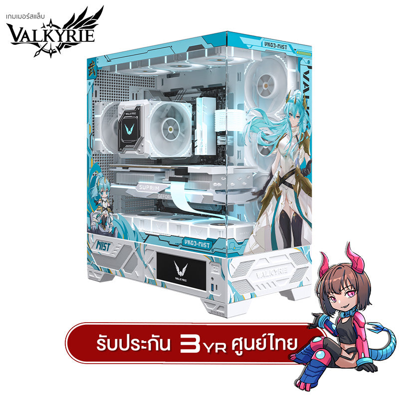 เคสคอมพิวเเตอร์ VK03 IPS Display Screen Panorama Tempered Glass ATX/BackSlotATX Gaming Case รับประกัน 3 ปี
