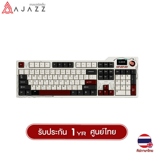 คีย์บอร์ดเกมมิ่ง Ajazz AK35i V4 104Key Gasket Tri-Mod 10,000mAh Hotswap Avocado Switch Mechanical Keyboard รับประกัน 1 ปี