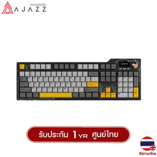 คีย์บอร์ดเกมมิ่ง Ajazz AK35i V4 104Key Gasket Tri-Mod 10,000mAh Hotswap Avocado Switch Mechanical Keyboard รับประกัน 1 ปี